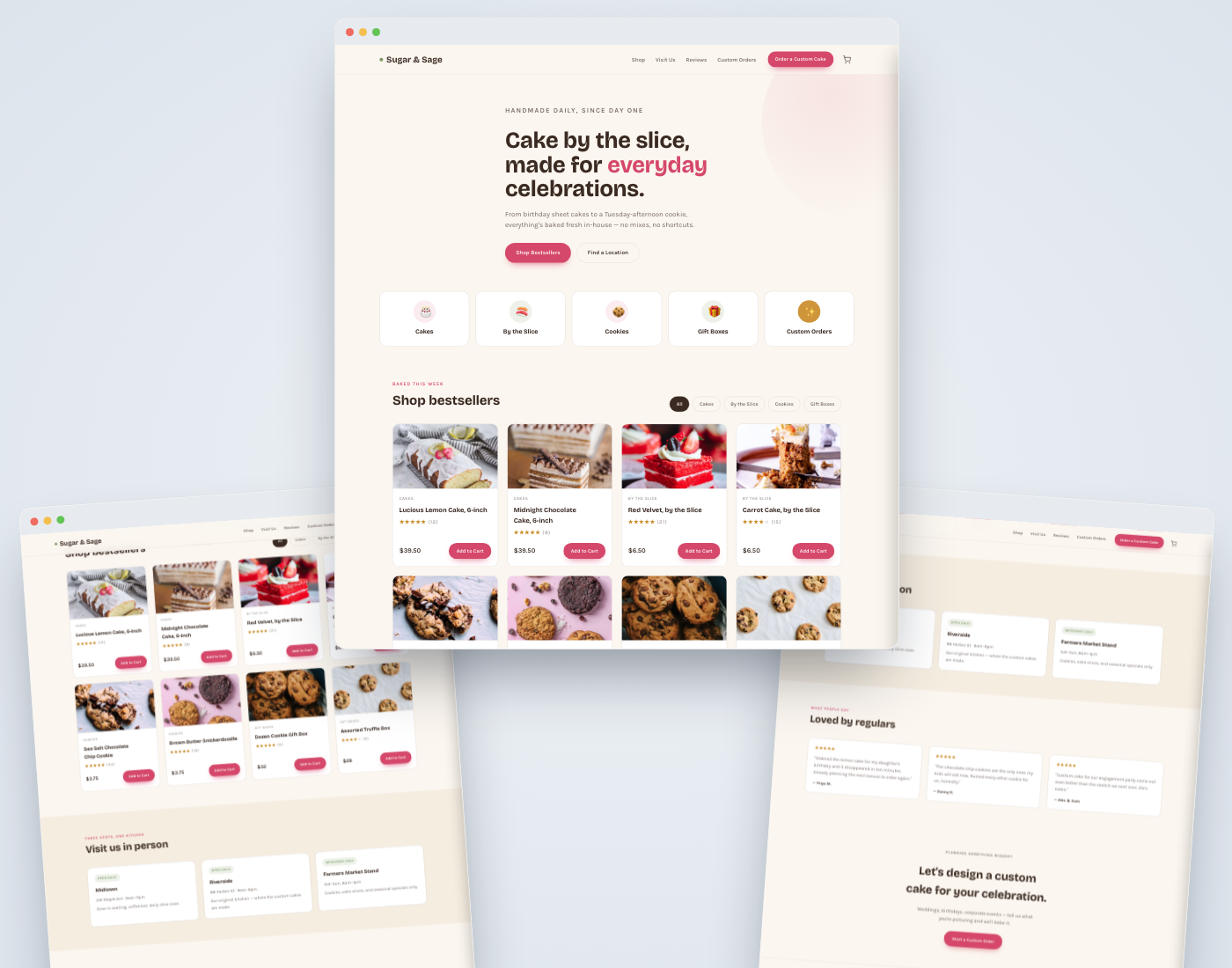 Sugar & Sage bakery site concept