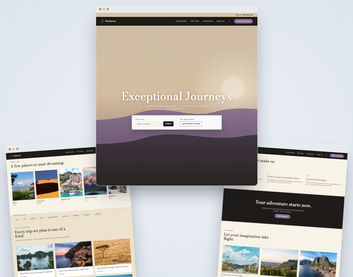 Farhaven travel agency site concept